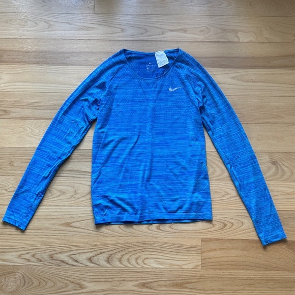 Nike Other - Nike Dri Fit Shirt Mens S Blue Long Sleeve Running Gym Thumb Holes